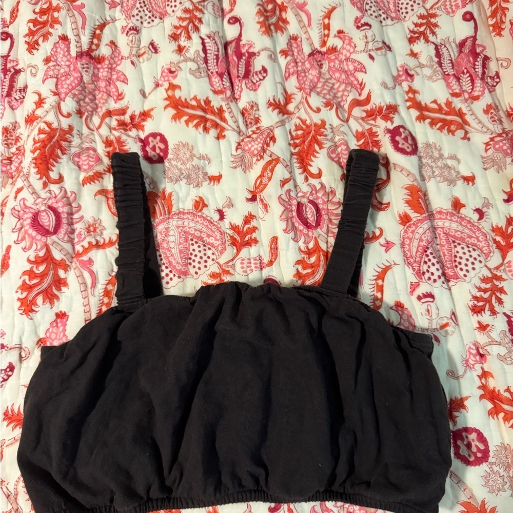 Madewell Black Bubble Crop Top
